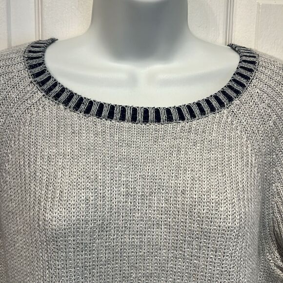 Rachel Zoe‎ Grey/Navy Crewneck Sweater Size Large - Picture 2 of 9